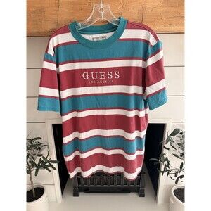 GUESS Mens T Shirt Short Sleeve Go Peer Stripe Crewneck Shirt Size Small